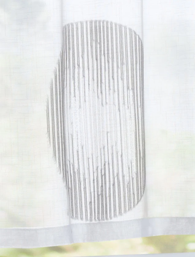 Scheibengardine »Balikesir« Sichtschutz Dekoration Transparent Jacquard Voile Küchenfenster Modern Kreise Muster 10000315