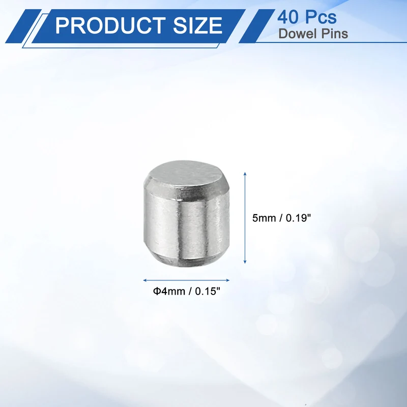 40 Pcs 4 mm x 5 mm Dowel Pins, 316L Stainless Steel Shelf Support Peg Pin