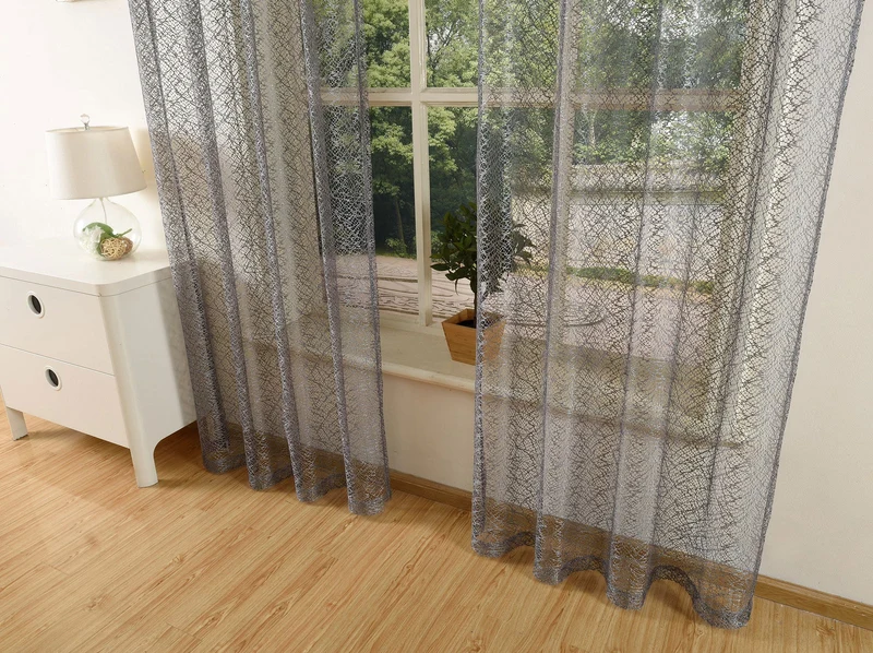 Gardine Netz Struktur mit Ösen einfarbig transparent Deko Vorhang Netzvorhang 203522