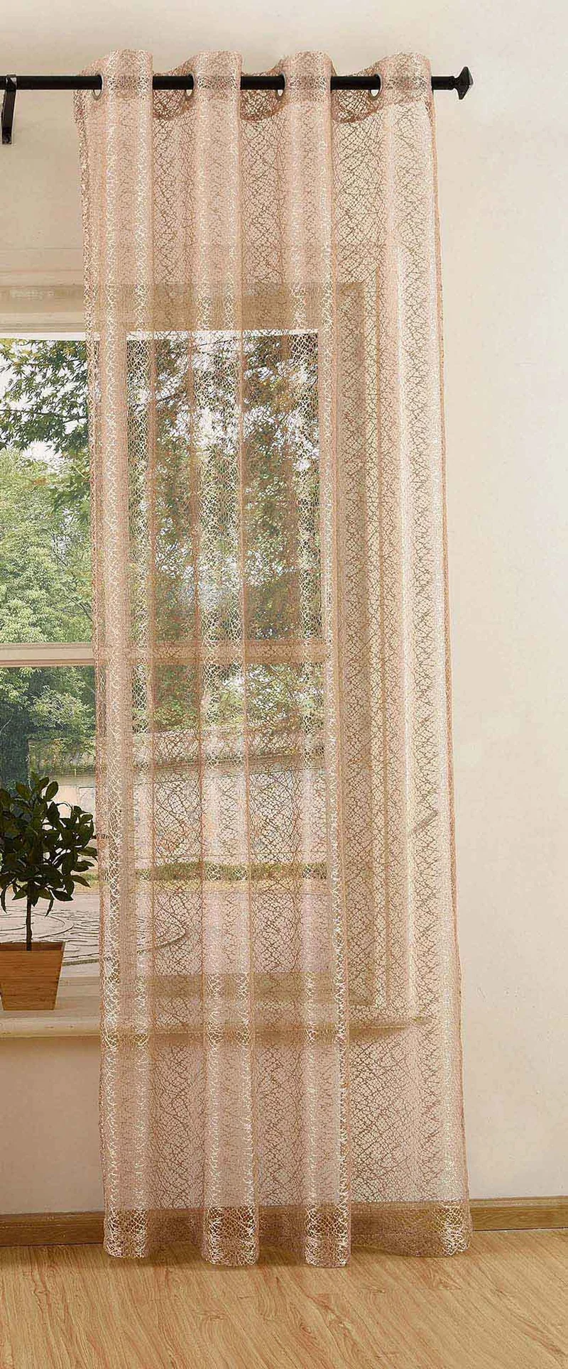 Gardine Netzvorhang mit Ösen einfarbig transparent Deko Vorhang Netz Struktur 20352