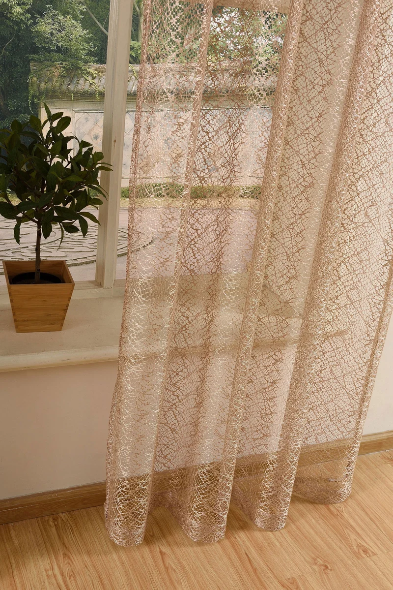 Gardine Netzvorhang mit Ösen einfarbig transparent Deko Vorhang Netz Struktur 20352