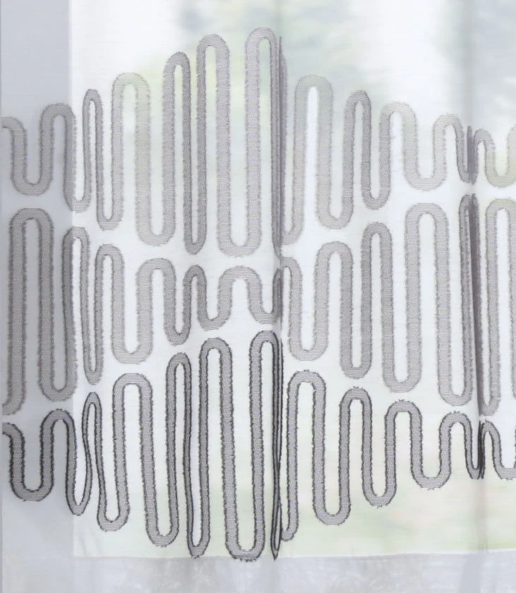 Scheibengardine »Amasya« Sichtschutz Dekoration Transparent Jacquard Voile Küchenfenster Modern Wellenform 10000308