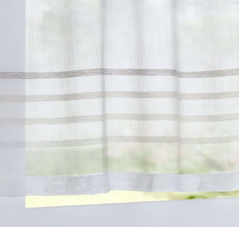 Scheibengardine »Adana« Sichtschutz Dekoration Transparent Jacquard Voile Küchenfenster Modern Streifen Musterung 10000304