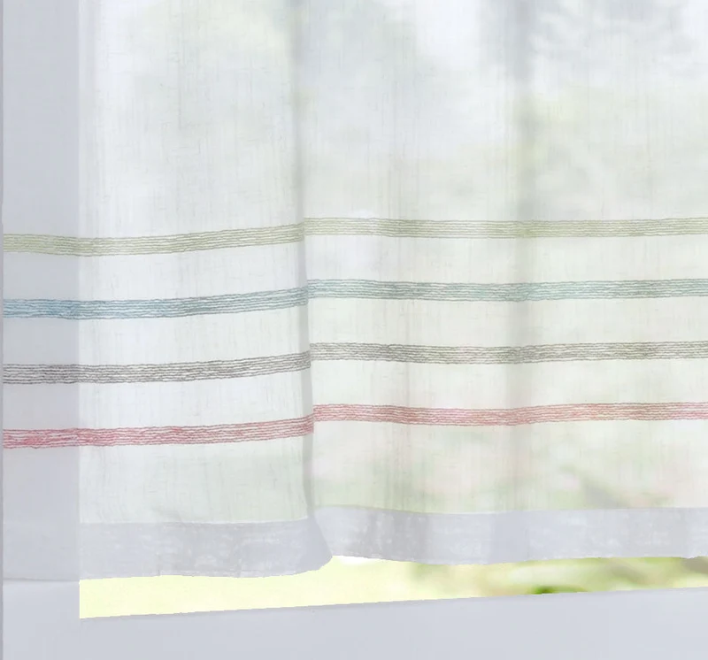 Scheibengardine »Adana« Sichtschutz Dekoration Transparent Jacquard Voile Küchenfenster Modern Streifen Musterung 10000304