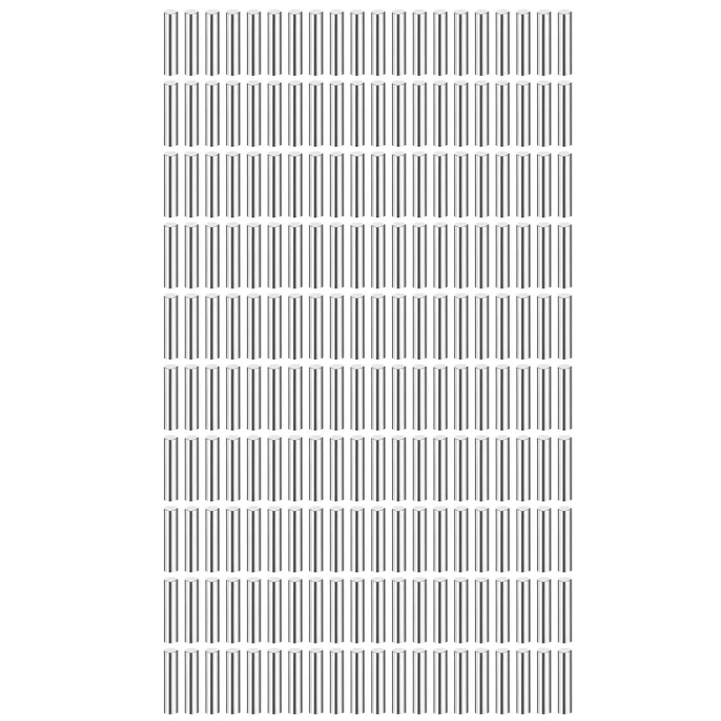 200Pcs 2.5 x 12 mm Dowel Pins, 304 Stainless Steel Shelf Support Peg Pin, Silver