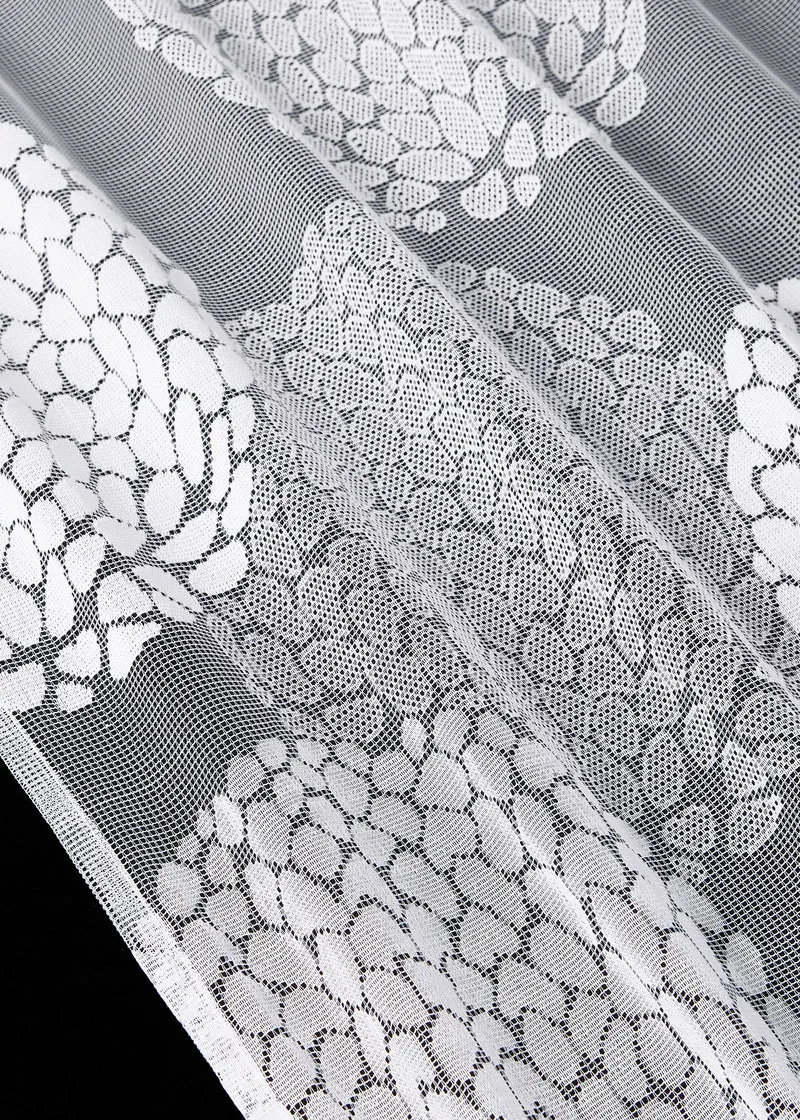 Gardine Store Jacquard »Fabio« Kräuselband Universalband Weiß Kreismuster Transparent Raschel-Gewebe Vorhang Wohnzimmer 13143