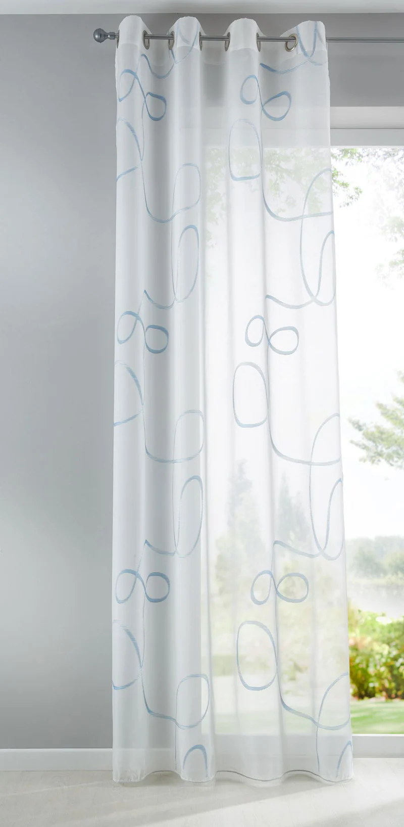 Schal Gardine Ösen Bursa Transparent Linienmuster Ösen Voile 10000149