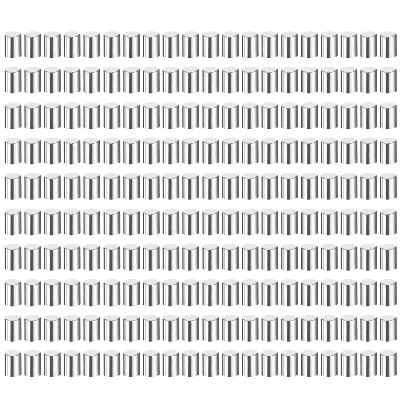 200Pcs 2.5 x 4 mm Dowel Pins, 304 Stainless Steel Shelf Support Peg Pin, Silver