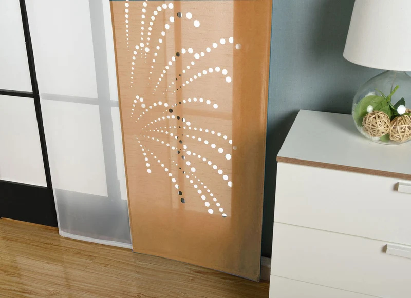 2er-Pack Schiebegardine Flächenvorhang Rodez Lasercut Wildseide Optik Voile cm (HxB) inkl. Paneelwagen und Beschwerungsstangen 165640