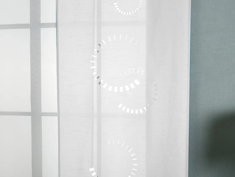 2er-Pack Schiebegardine Flächenvorhang Avila Lasercut Wildseide Optik Voile cm (HxB) inkl. Paneelwagen und Beschwerungsstangen 165610