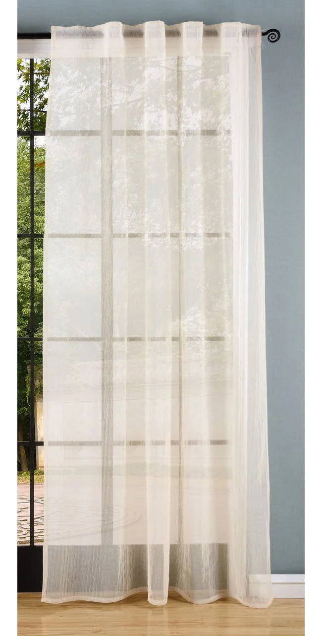 Gardine Crushed Leinen Optik Transparent verdeckte Schlaufen Universalband (Höhe x Breite cm) 20475