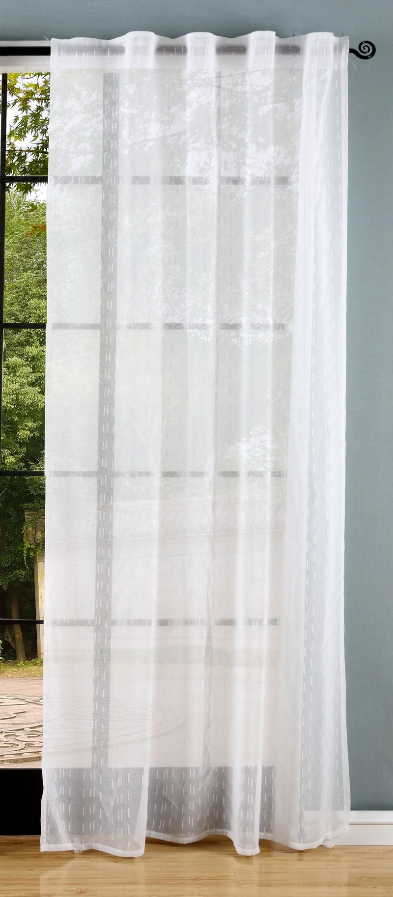 Gardine Webstruktur Leinen Optik Transparent verdeckte Schlaufen Universalband (Höhe x Breite cm) 20470
