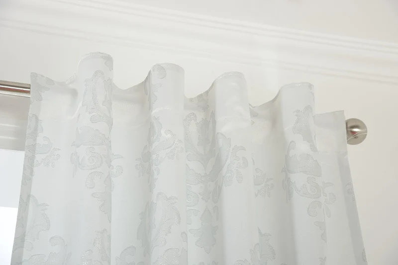 Vorhang Jacquard Deko Gardine verdeckte Schlaufen Barock Lurex Garn glänzend lichtdruchlässig (Höhe x Breite cm) 20455