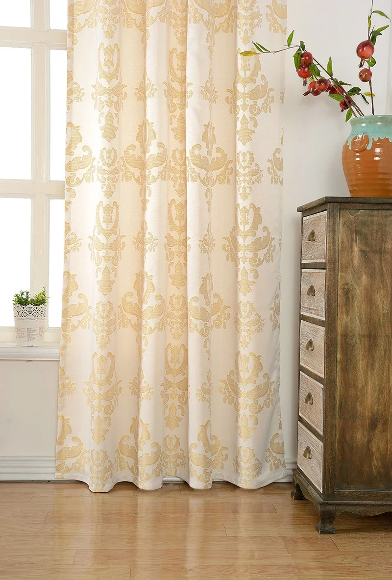 Vorhang Jacquard Deko Gardine verdeckte Schlaufen Barock Lurex Garn glänzend lichtdruchlässig (Höhe x Breite cm) 20455