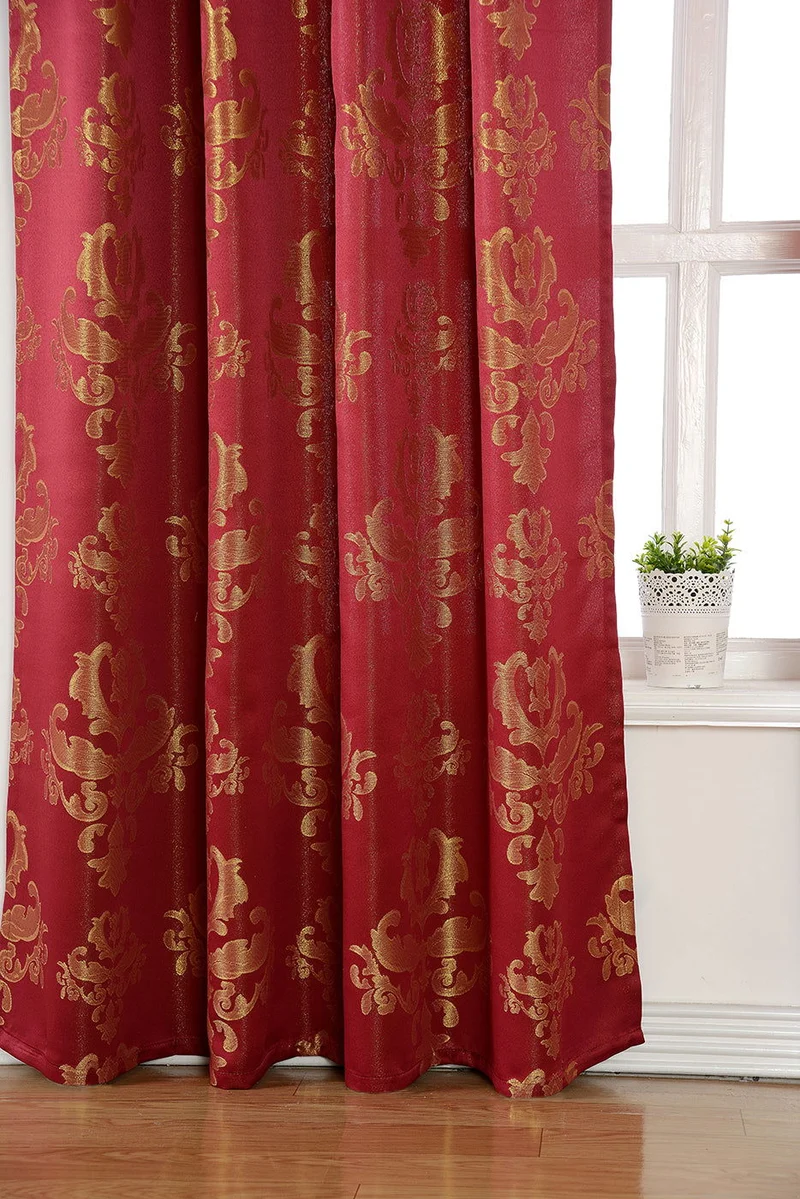 Vorhang Jacquard Deko Gardine verdeckte Schlaufen Barock Lurex Garn glänzend lichtdruchlässig (Höhe x Breite cm) 20455
