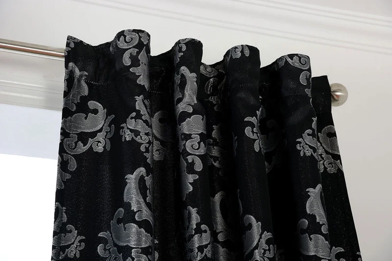 Vorhang Jacquard Deko Gardine verdeckte Schlaufen Barock Lurex Garn glänzend lichtdruchlässig (Höhe x Breite cm) 20455