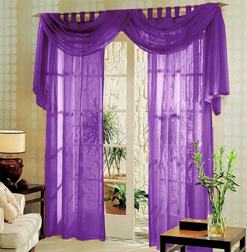 Voile komplett GARDINEN SET 3tlg. 60999