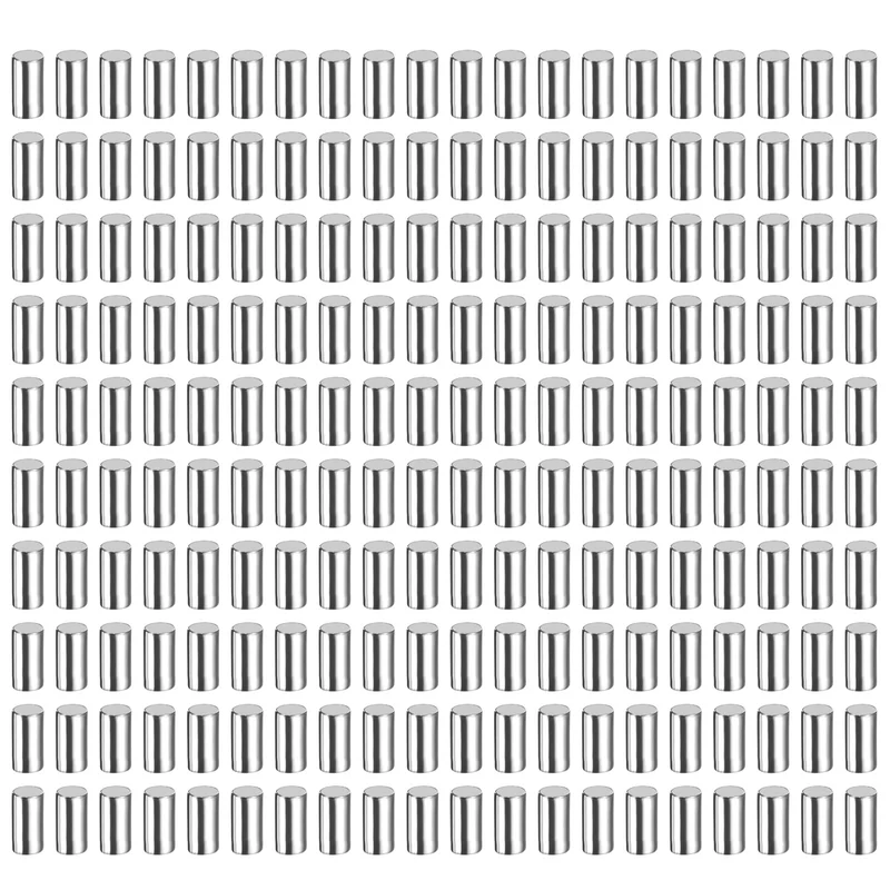 200Pcs 2 x 4 mm Dowel Pins, 304 Stainless Steel Shelf Support Peg Pin, Silver
