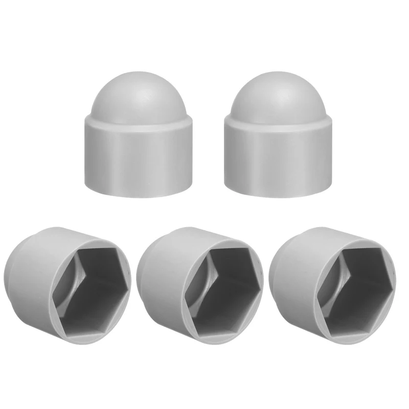 5Pcs Hex Nut Cover, M22x32x35mm Plastic Dome Nut Protection Cap, Gray