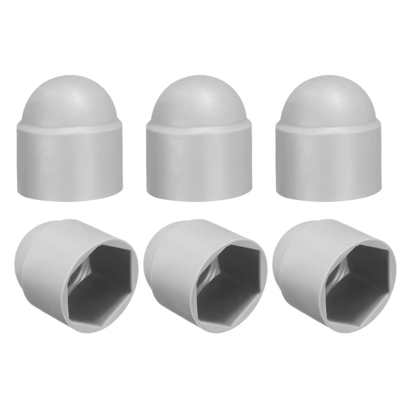 6Pcs Hex Nut Cover, M20x30x40mm Plastic Dome Nut Protection Cap, Gray