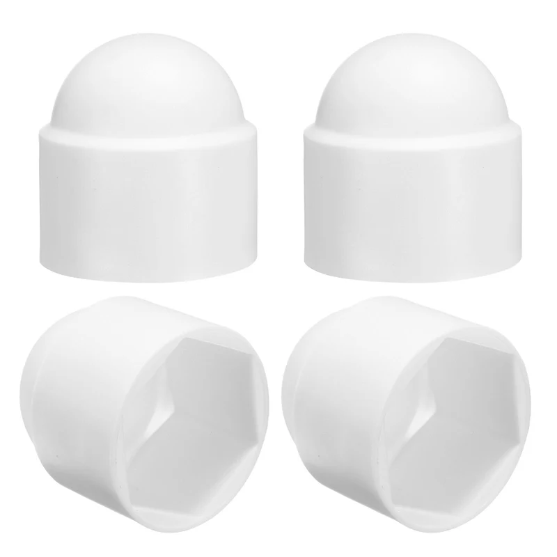4Pcs Hex Nut Cover, M24x36x45mm Plastic Dome Nut Protection Cap, White