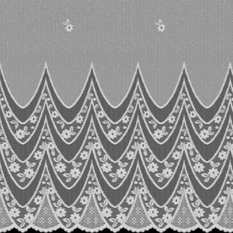 Jacquard Blumenfensterstore weiß - Gardine von Albani