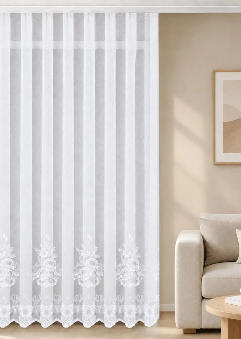 Fertigstore "Florentina" weiß - Jacquard Langstore von Albani