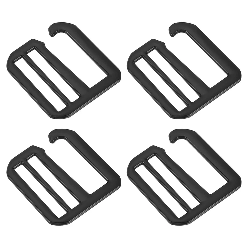 4Pcs 1.26" Metal G-Hook Buckles Adjustable Flat Tri-Glide Buckles, Matte Black