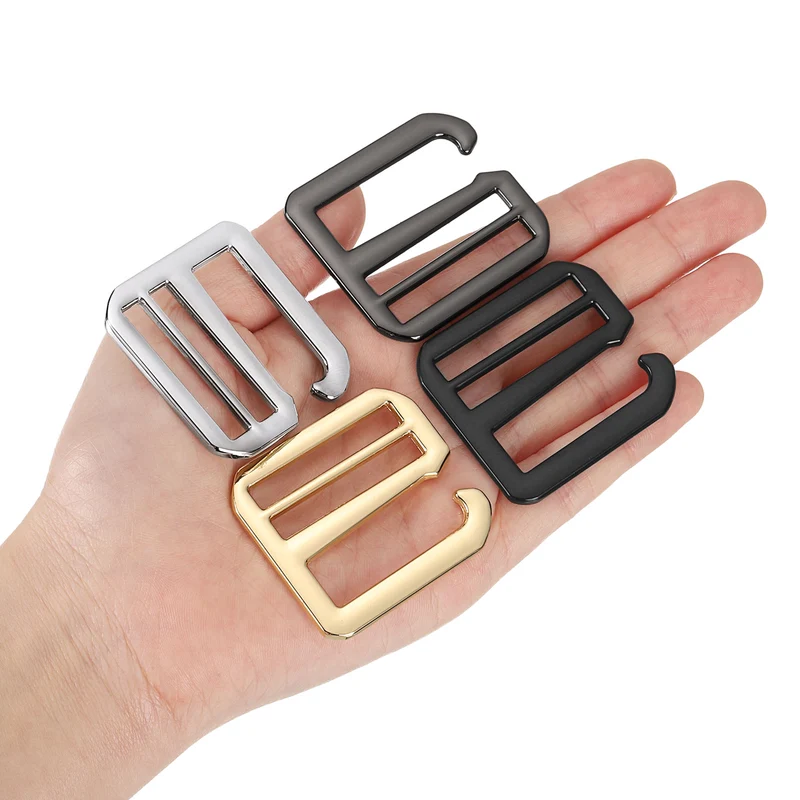 4Pcs 1.26" Metal G-Hook Buckles Adjustable Flat Tri-Glide Buckles, Matte Black
