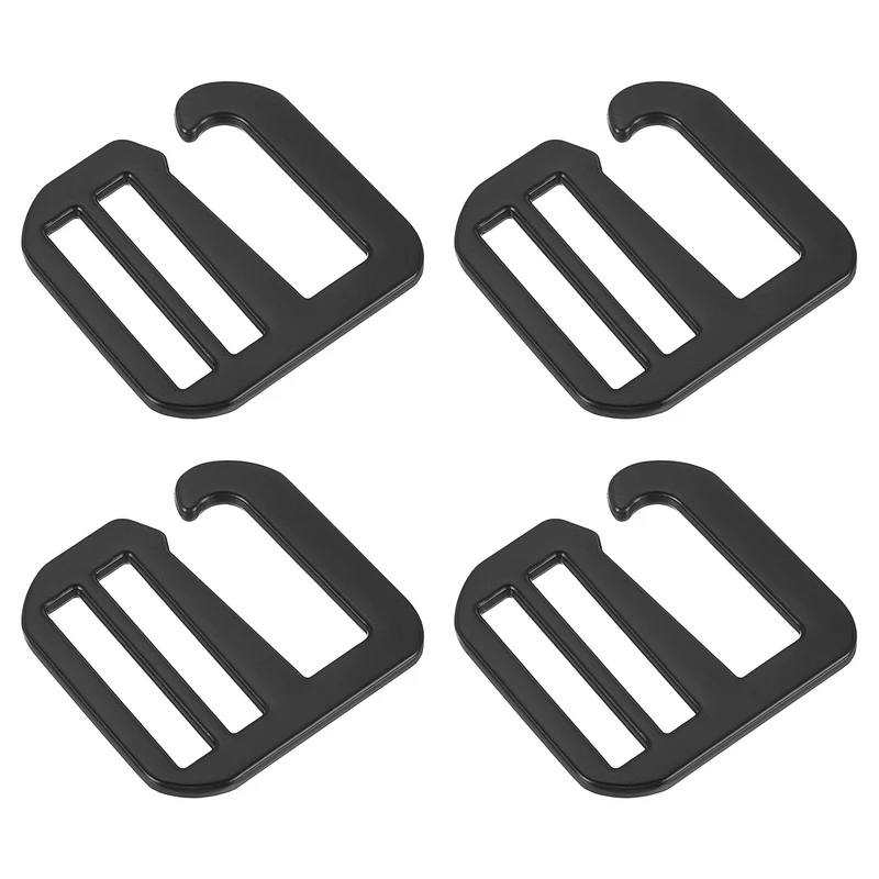 4Pcs 1.02" Metal G-Hook Buckles Adjustable Flat Tri-Glide Buckles, Matte Black