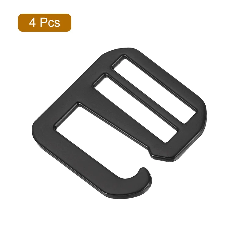 4Pcs 1.02" Metal G-Hook Buckles Adjustable Flat Tri-Glide Buckles, Matte Black