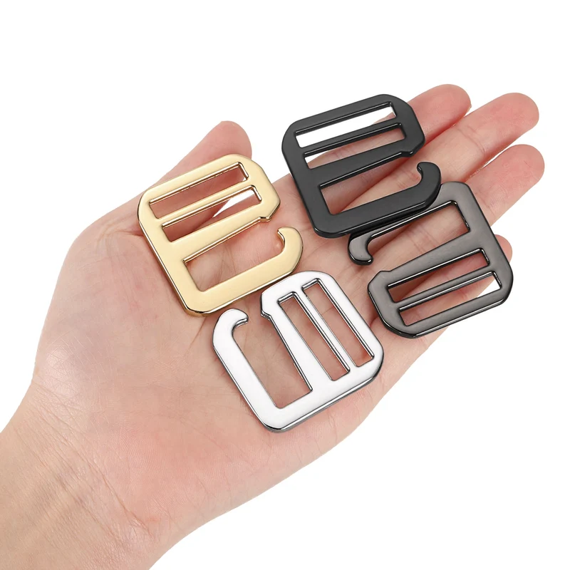 4Pcs 1.02" Metal G-Hook Buckles Adjustable Flat Tri-Glide Buckles, Matte Black