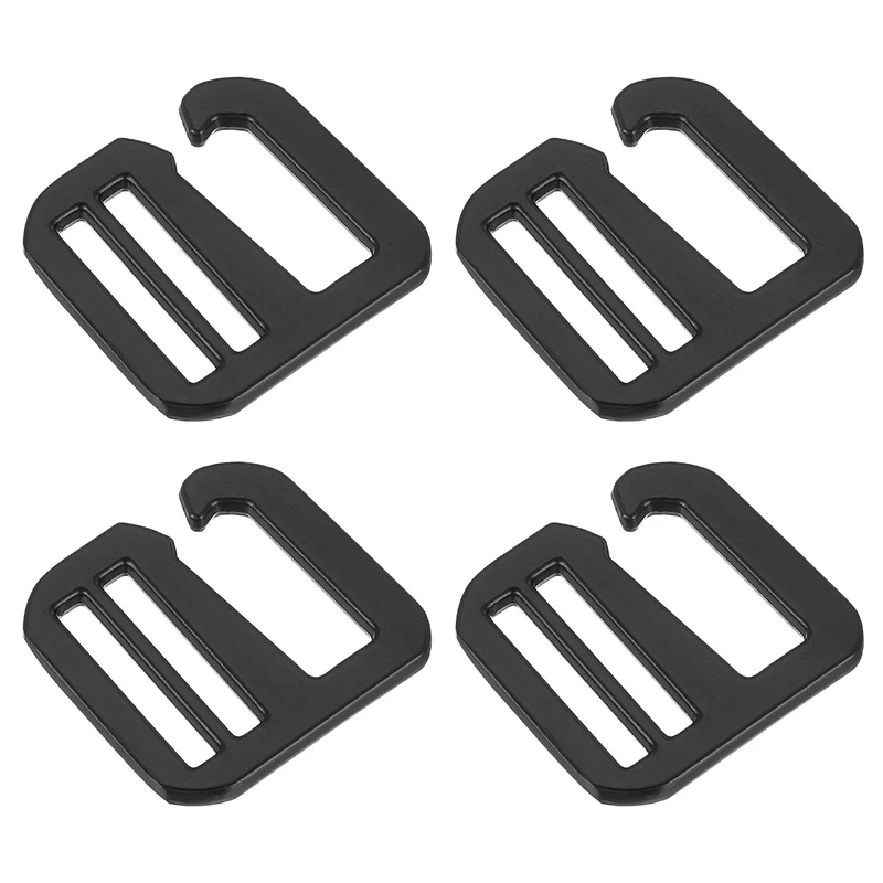 4Pcs 0.79" Metal G-Hook Buckles Adjustable Flat Tri-Glide Buckles, Matte Black