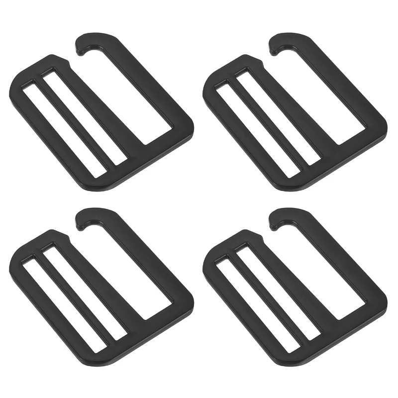 4Pcs 1.5" Metal G-Hook Buckles Adjustable Flat Tri-Glide Buckles, Matte Black
