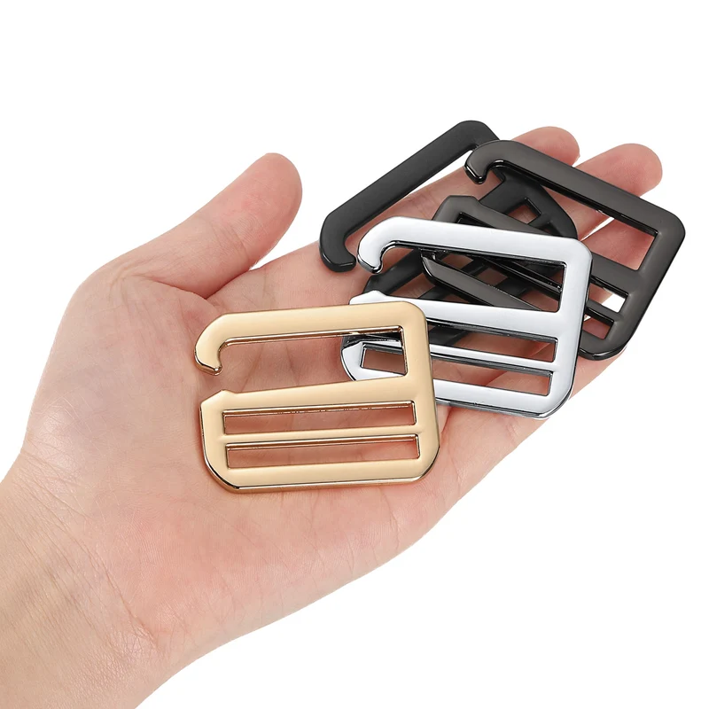 4Pcs 1.5" Metal G-Hook Buckles Adjustable Flat Tri-Glide Slide Buckles Silver