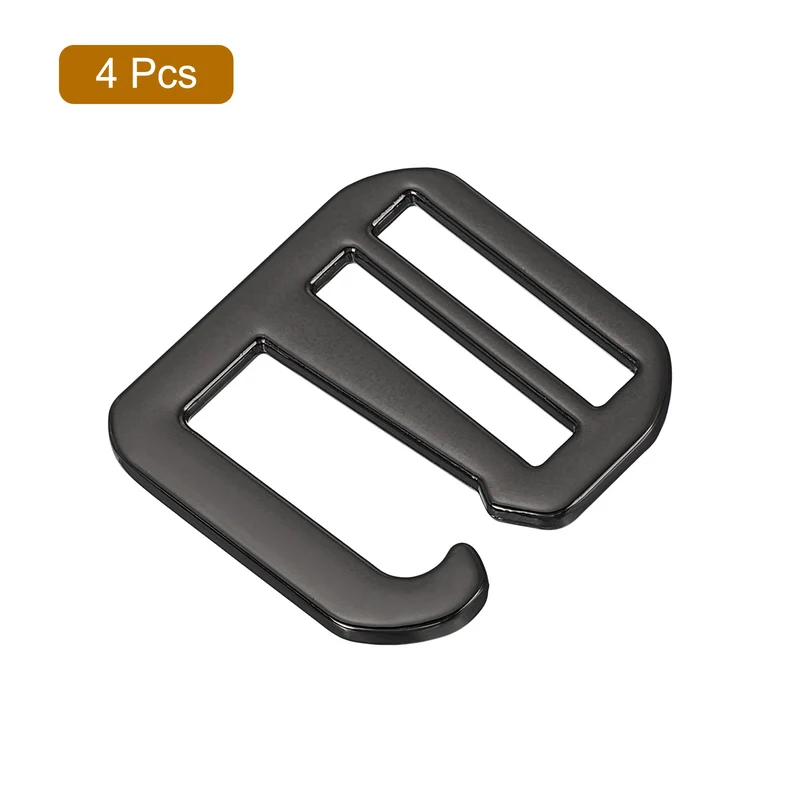 4Pcs 1.02" Metal G-Hook Buckles Adjustable Flat Tri-Glide Buckles, Dark Grey