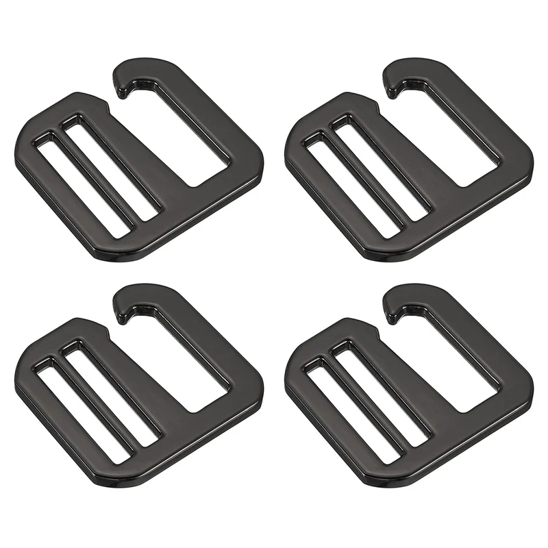 4Pcs 0.79" Metal G-Hook Buckles Adjustable Flat Tri-Glide Buckles, Dark Grey