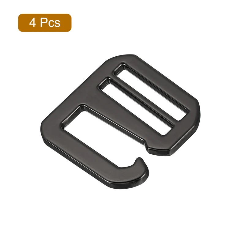 4Pcs 0.79" Metal G-Hook Buckles Adjustable Flat Tri-Glide Buckles, Dark Grey