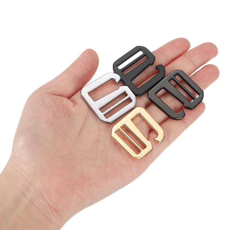 4Pcs 0.79" Metal G-Hook Buckles Adjustable Flat Tri-Glide Slide Buckles, Silver