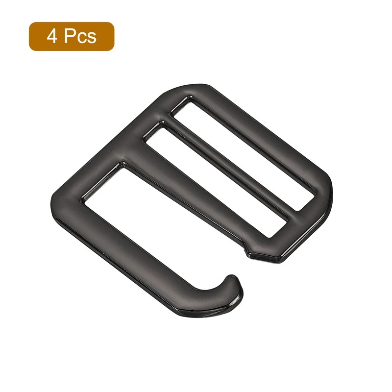 4Pcs 1.26" Metal G-Hook Buckles Adjustable Flat Tri-Glide Buckles, Dark Grey