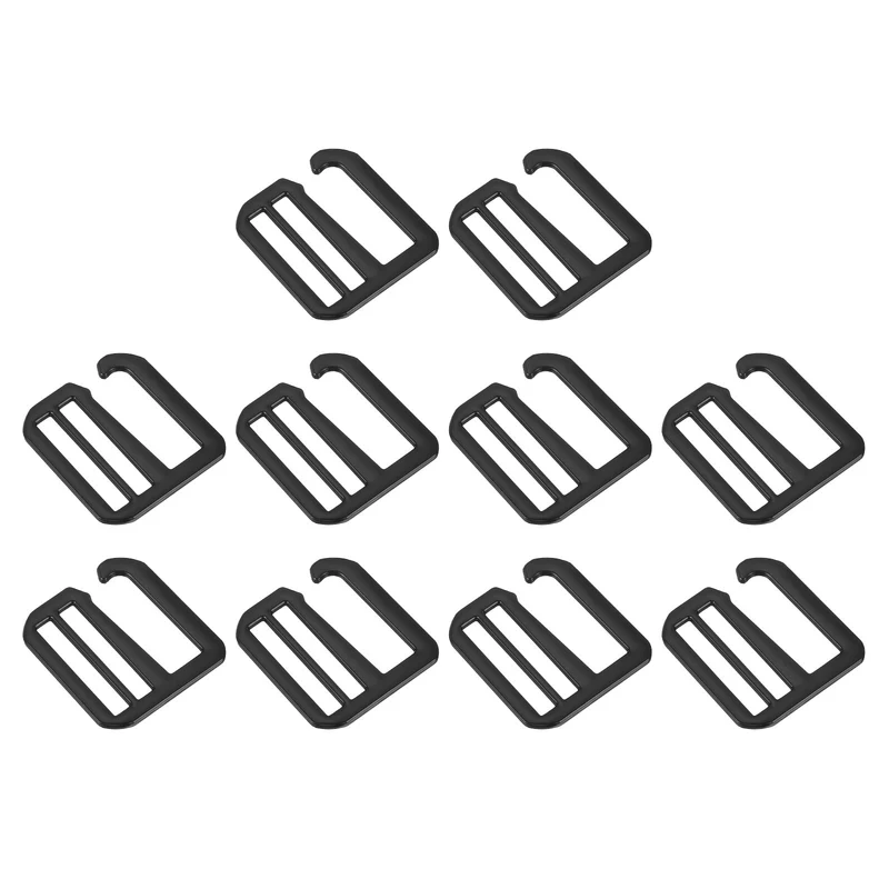 10Pcs 1.26" Metal G-Hook Buckles Adjustable Flat Tri-Glide Buckles, Matte Black