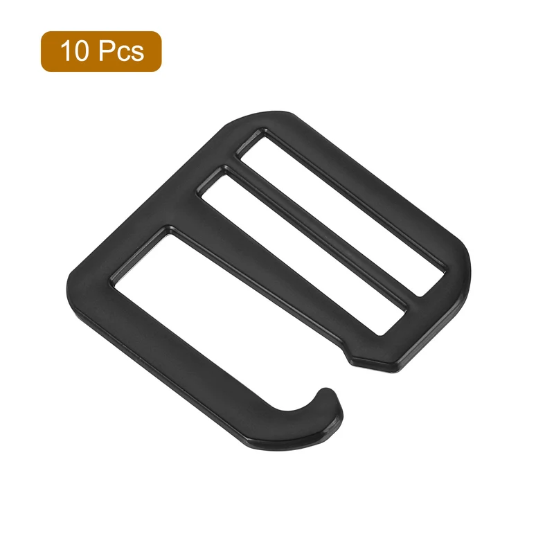 10Pcs 1.26" Metal G-Hook Buckles Adjustable Flat Tri-Glide Buckles, Matte Black