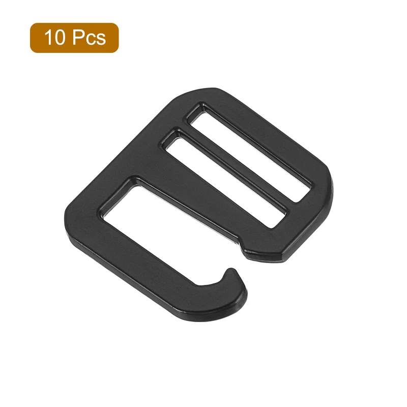 10Pcs 0.79" Metal G-Hook Buckles Adjustable Flat Tri-Glide Buckles, Matte Black