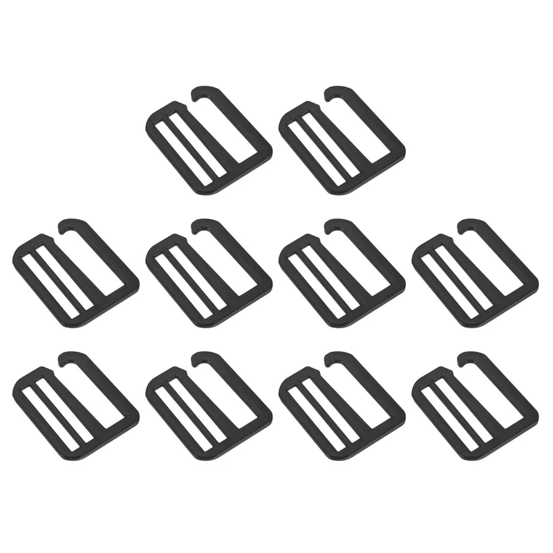 10Pcs 1.5" Metal G-Hook Buckles Adjustable Flat Tri-Glide Buckles, Matte Black