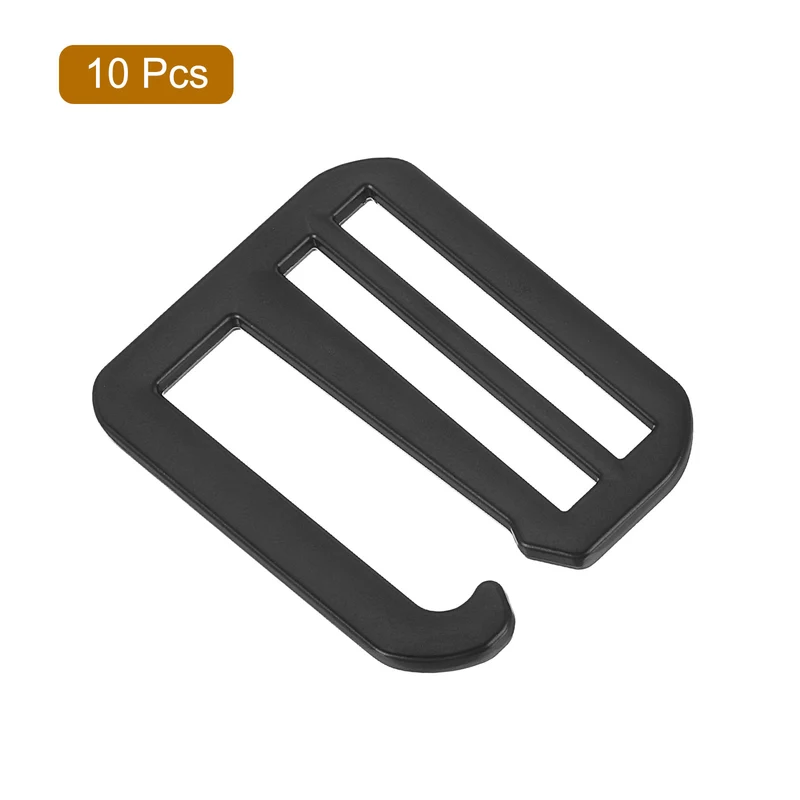 10Pcs 1.5" Metal G-Hook Buckles Adjustable Flat Tri-Glide Buckles, Matte Black