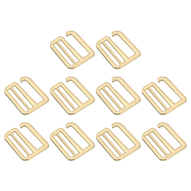 10Pcs 1.5" Metal G-Hook Buckles Adjustable Flat Tri-Glide Buckles, Light Gold