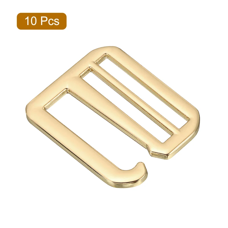 10Pcs 1.5" Metal G-Hook Buckles Adjustable Flat Tri-Glide Buckles, Light Gold