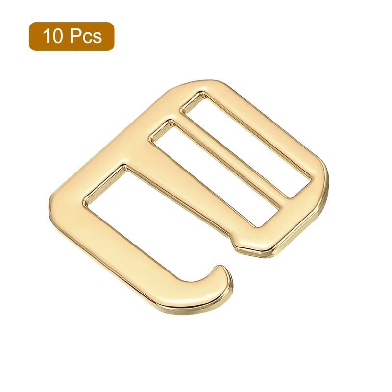 10Pcs 1.02" Metal G-Hook Buckles Adjustable Flat Tri-Glide Buckles, Light Gold