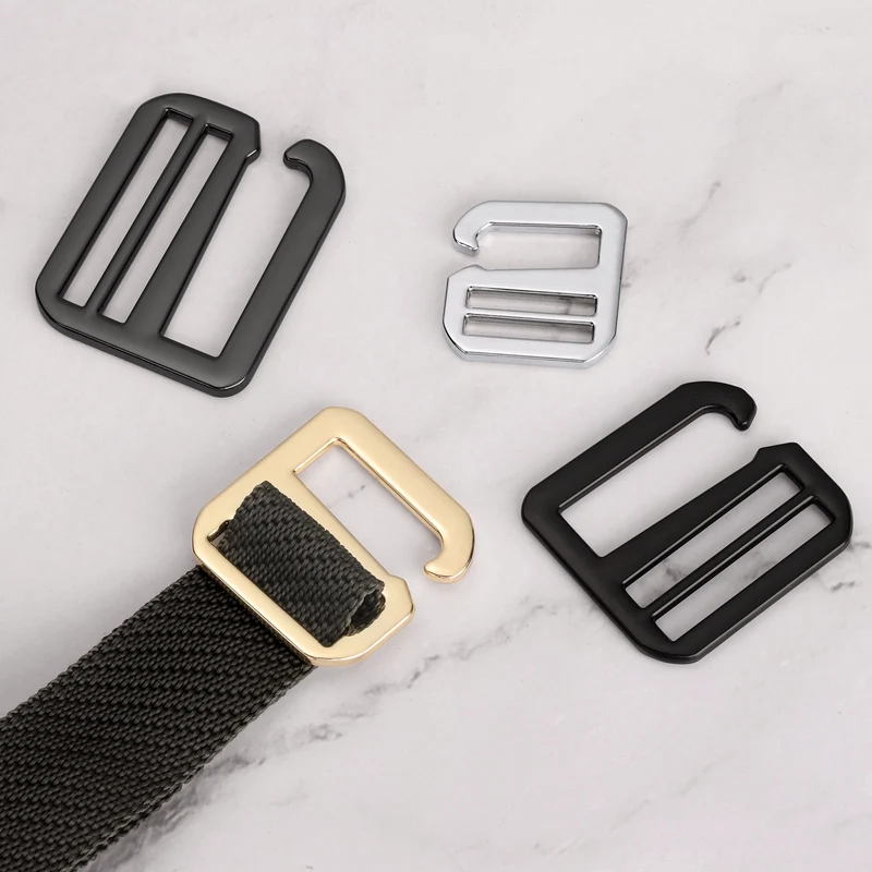 10Pcs 0.79" Metal G-Hook Buckles Adjustable Flat Tri-Glide Slide Buckles, Silver