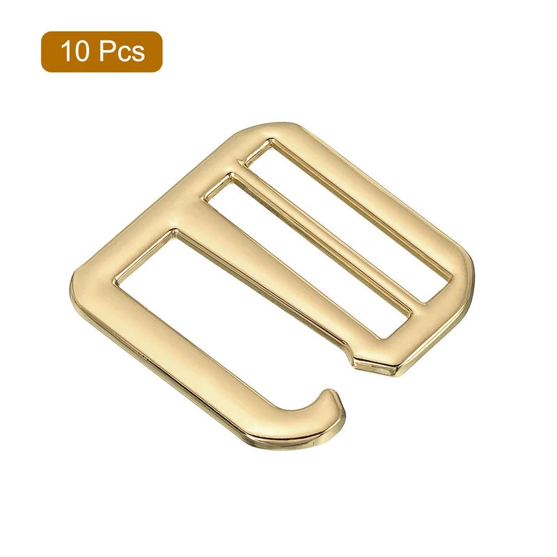 10Pcs 1.26" Metal G-Hook Buckles Adjustable Flat Tri-Glide Buckles, Light Gold